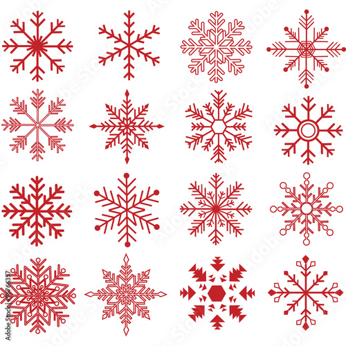 Red Snowflakes Silhouette Collections