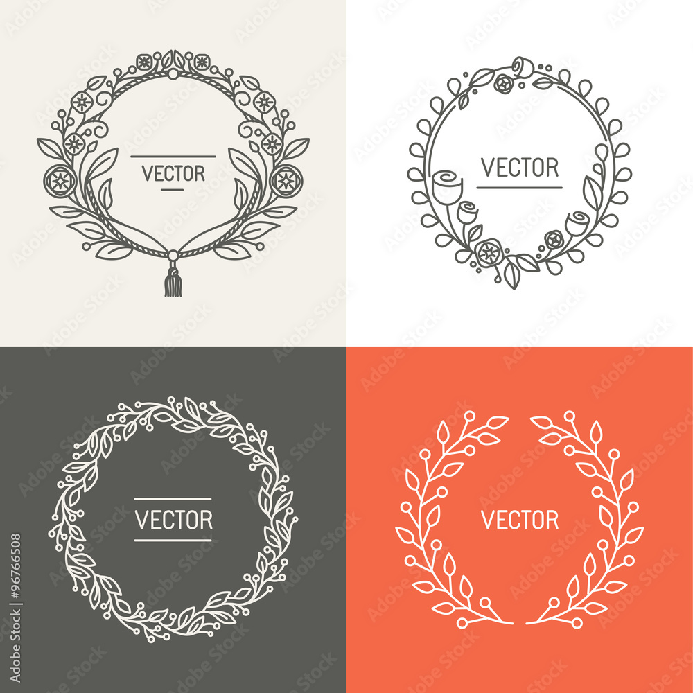 Vector abstract logo design templates with copy space