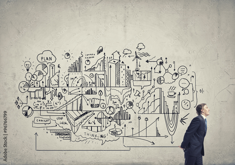 Businessman carry out ideas