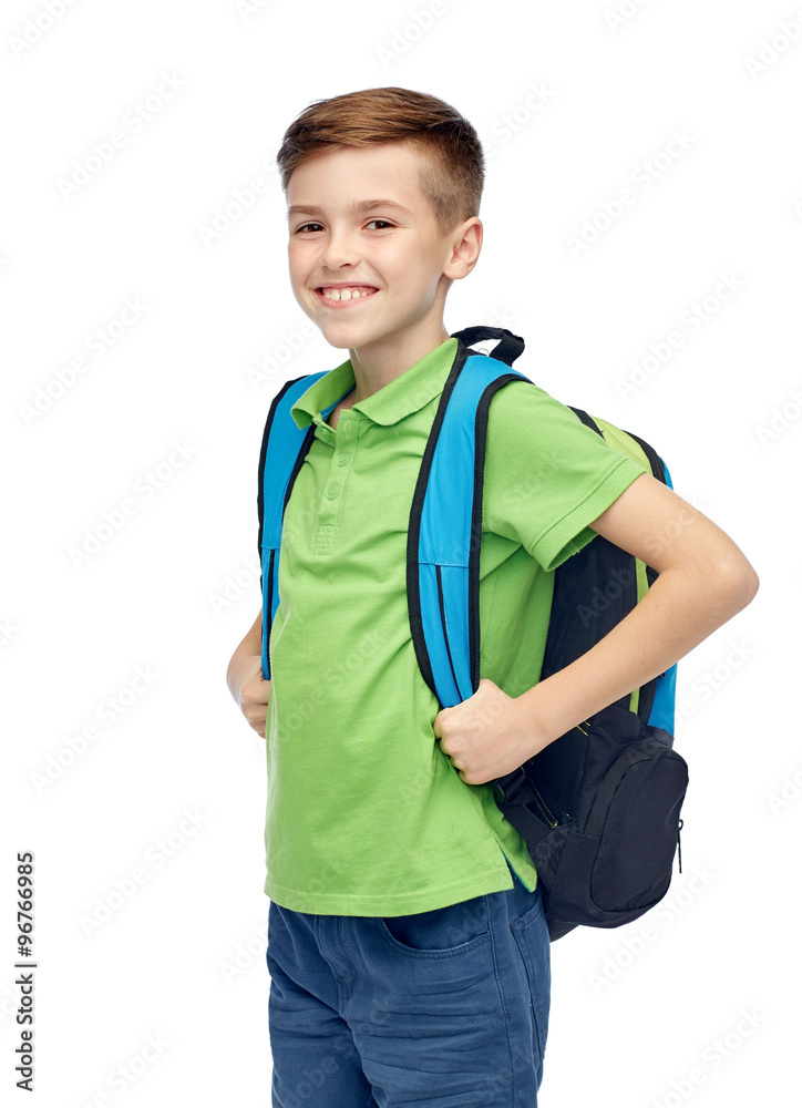 happy student boy with school bag happy student boy with school bag