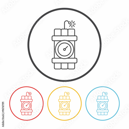 bomb line icon