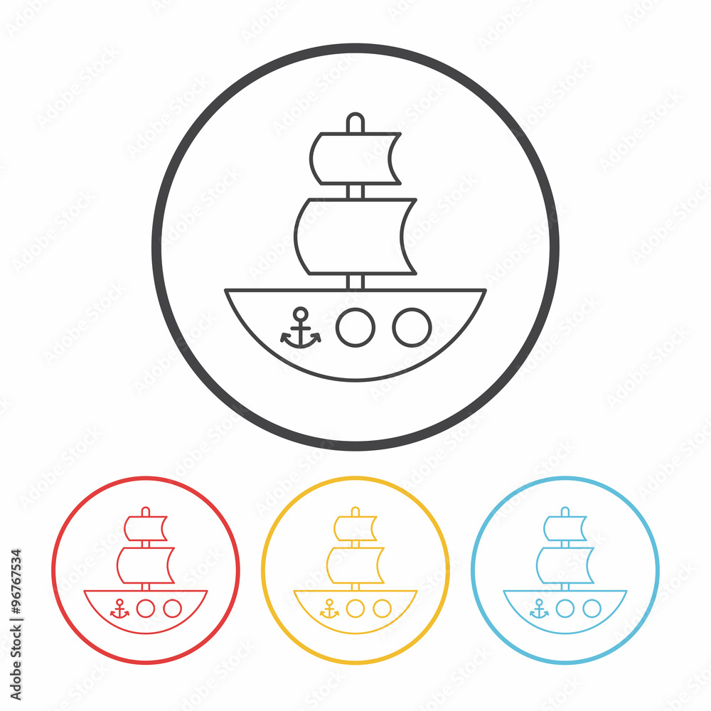 boat line icon boat line icon