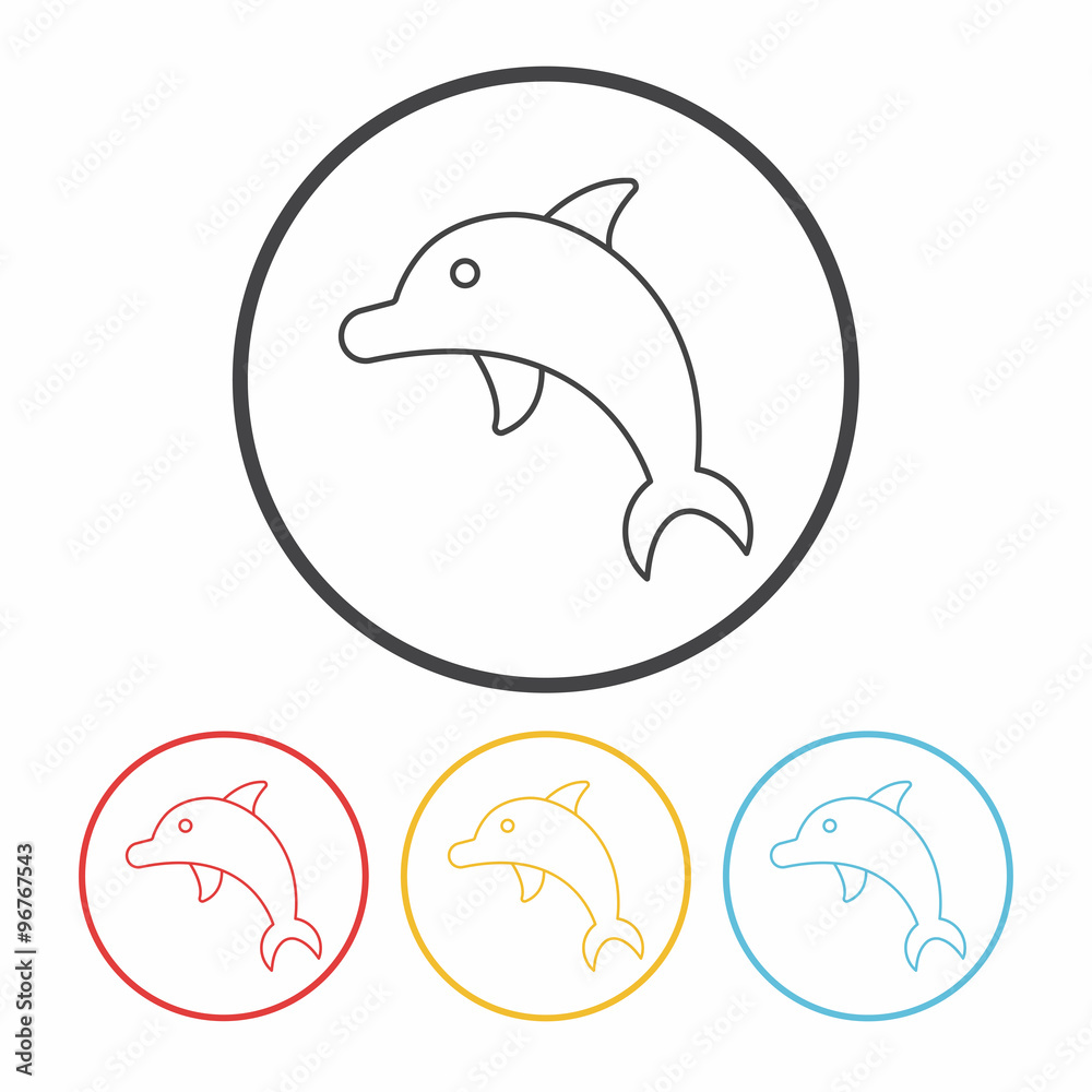 dolphin line icon