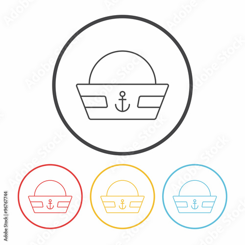 captain hat line icon