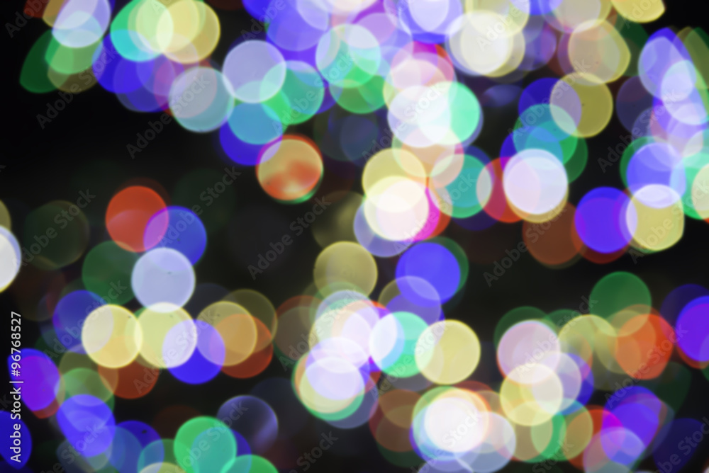 Colorful rainbow bokeh on Christmas and New year festival