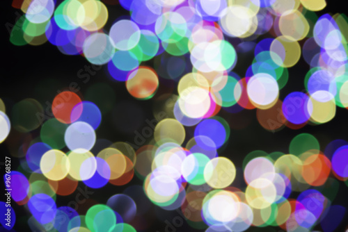 Colorful rainbow bokeh on Christmas and New year festival
