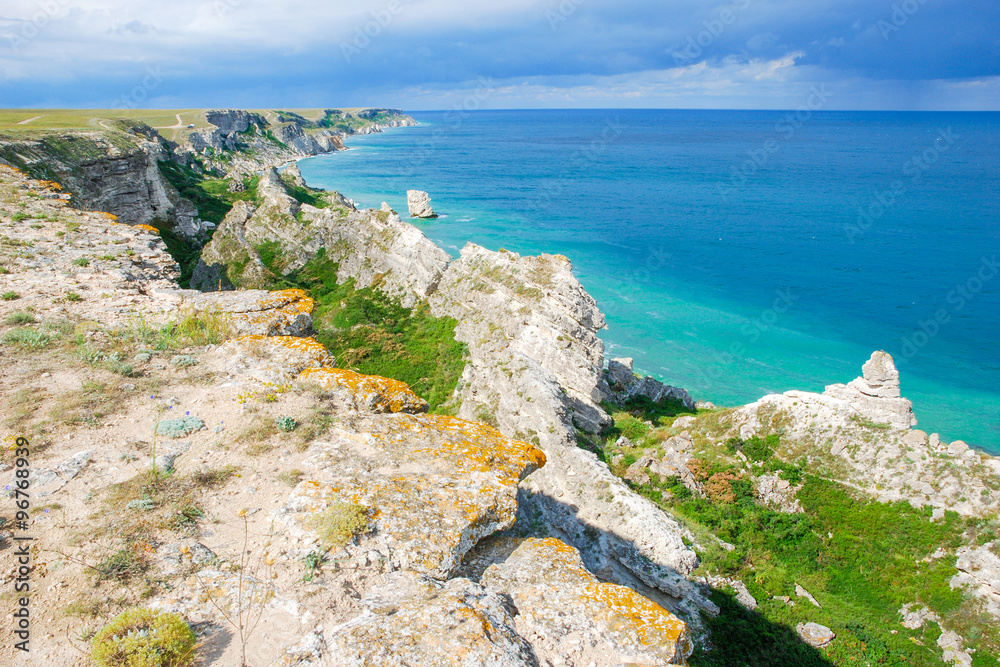 Beach peninsula Tarkhankut. Dzhangul. Crimea