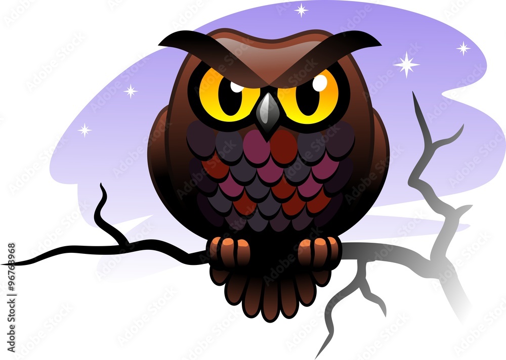 Obraz premium Owl sitting on a branch