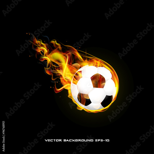 Burning ball on a black background illustration of stylish