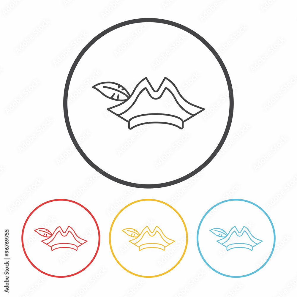 Naklejka premium Pirate hat line icon