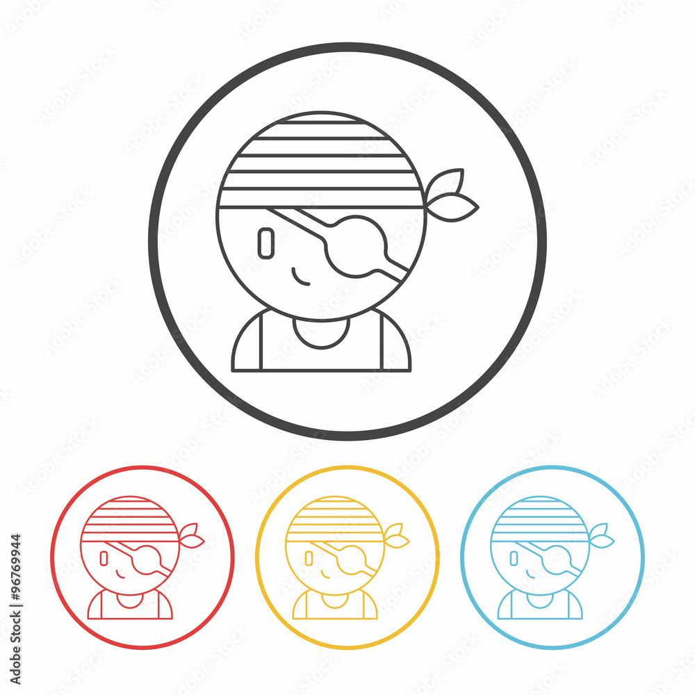 Fototapeta premium pirate line icon