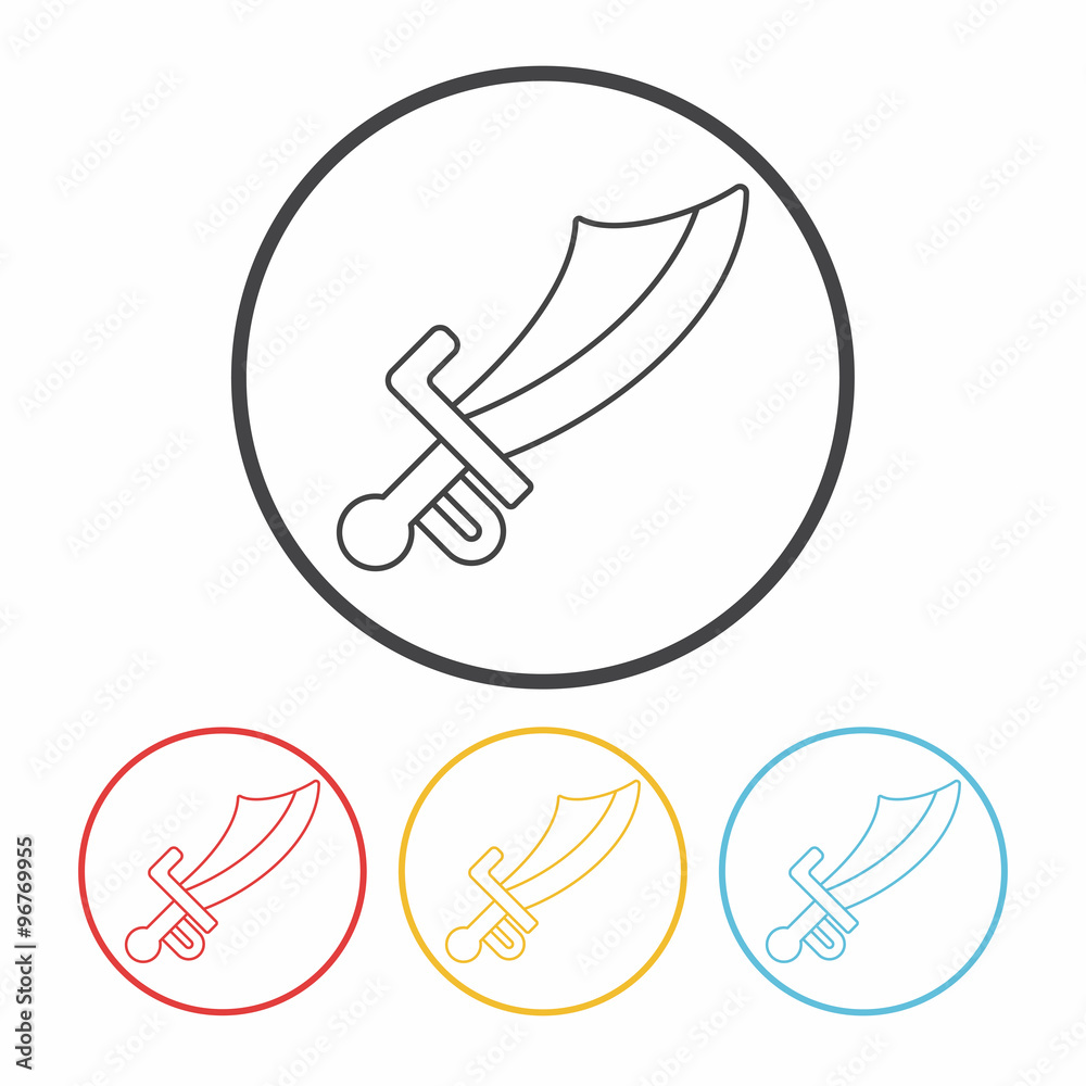 Fototapeta premium Sword line icon