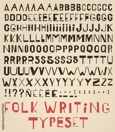 folk writing typeset