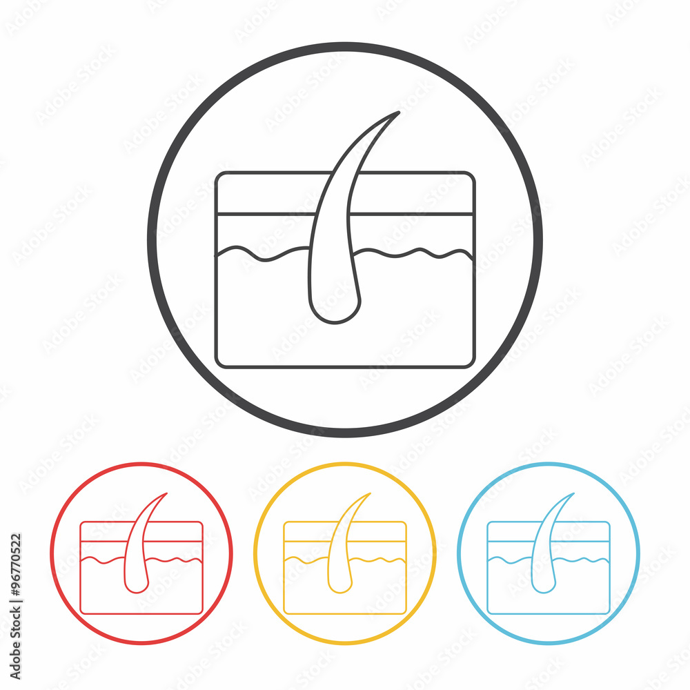 Hair root line icon Hair root line icon