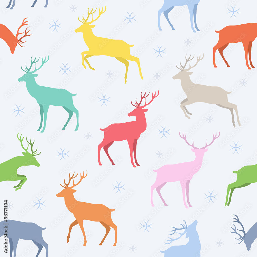 Christmas pattern with deers Christmas pattern with deers