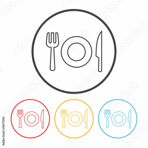 tableware line icon