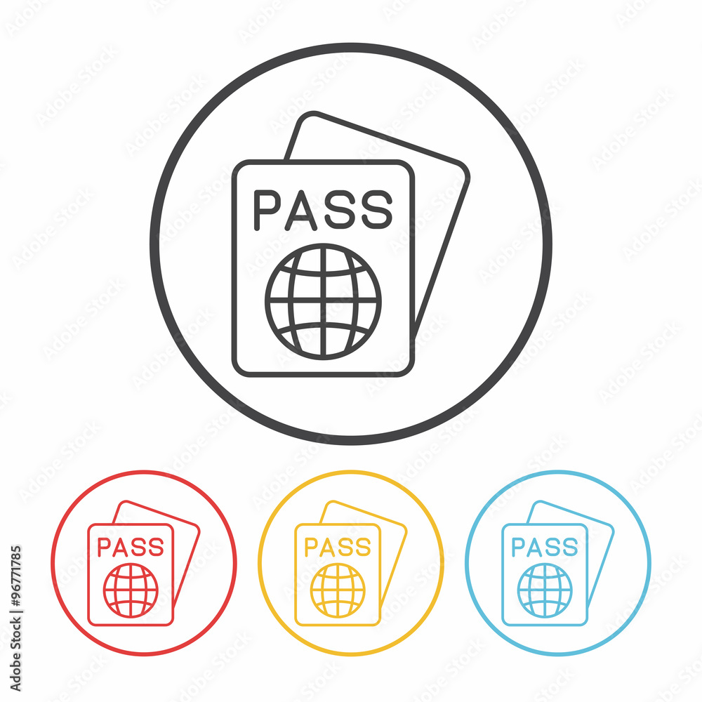 Obraz premium passport line icon