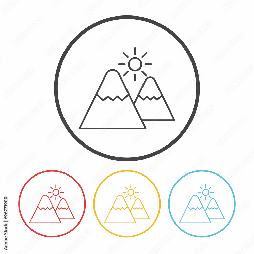 Obraz premium mountain line icon