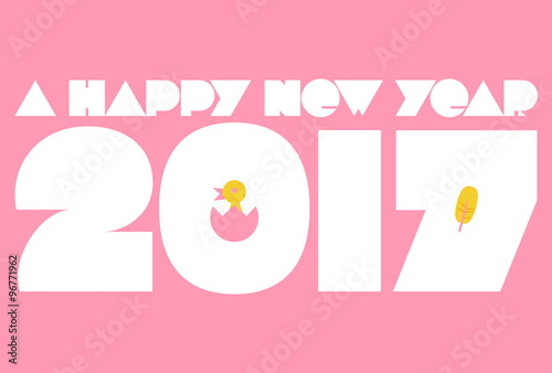 2017年（酉年）の年賀状『ピンク』