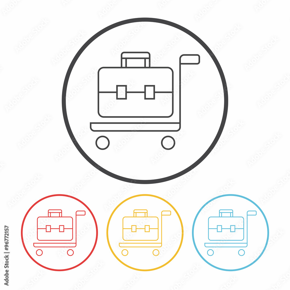 suitcase trolley line icon suitcase trolley line icon