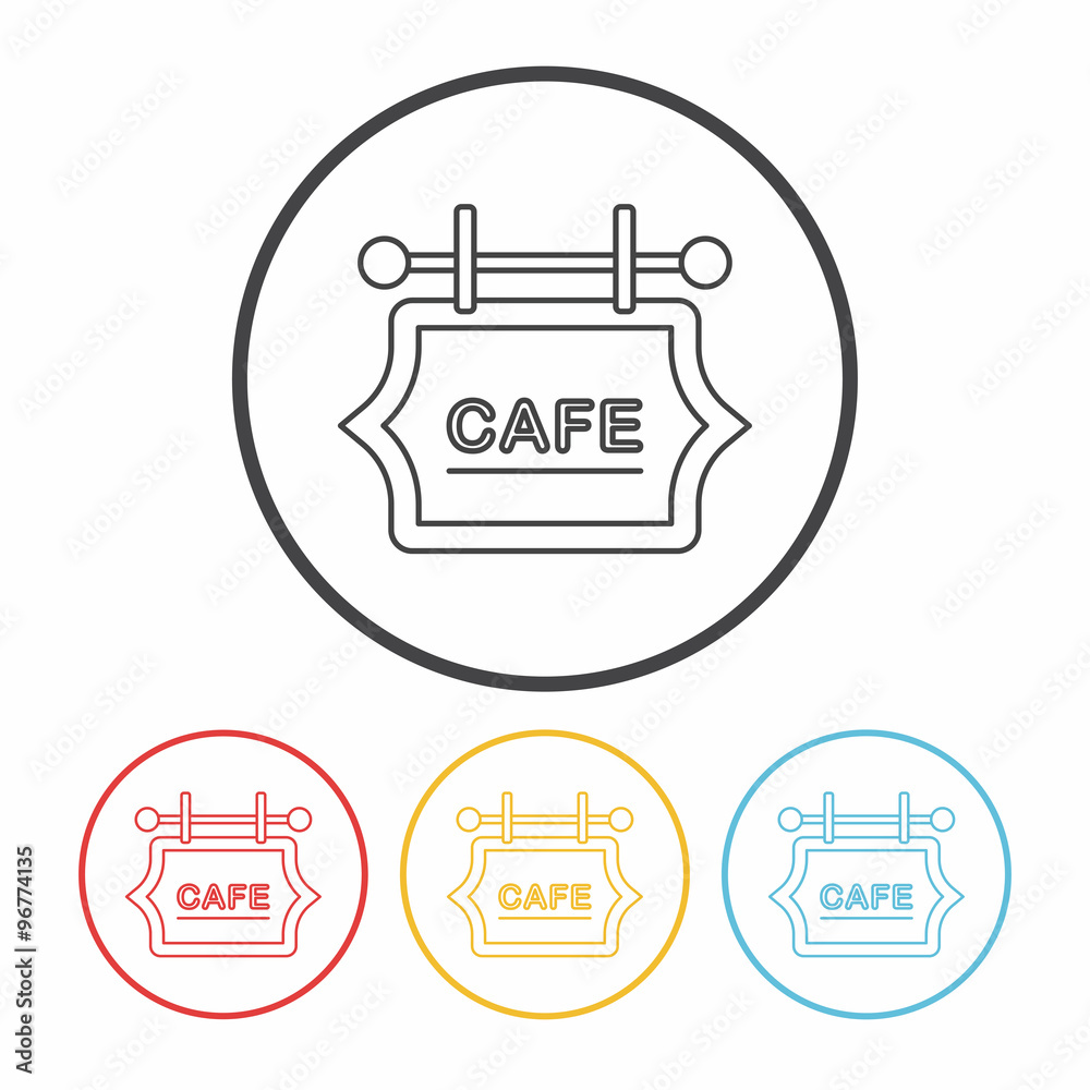 coffee shop sign line icon coffee shop sign line icon