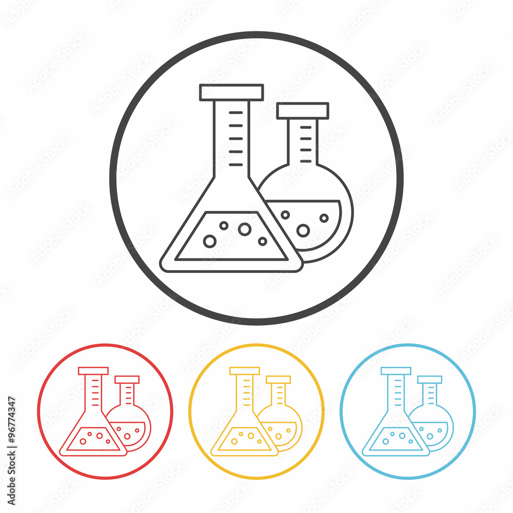 Obraz premium Experiment Beaker line icon