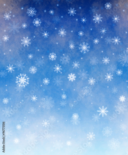 Falling snow christmas card. Winter abstract background illustration. © wektorygrafika