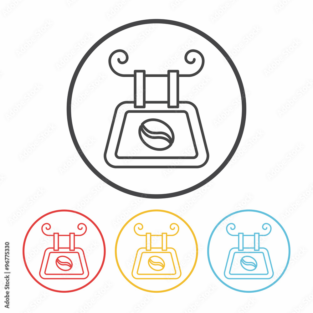 coffee shop sign line icon coffee shop sign line icon