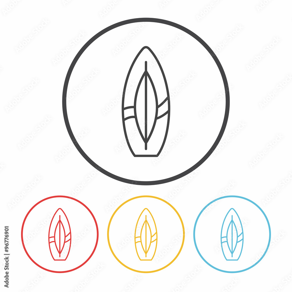 Surfboard line icon Surfboard line icon