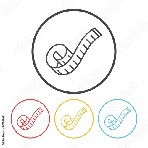 measuring tape line icon