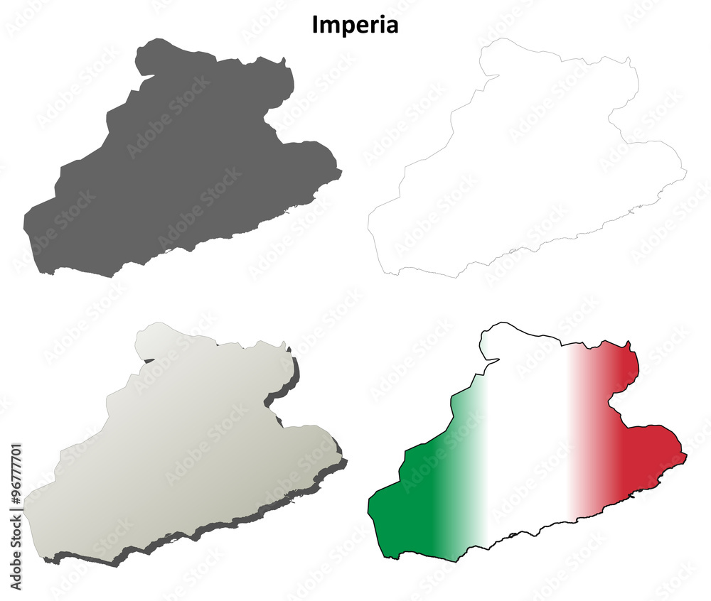 Fototapeta premium Imperia blank detailed outline map set