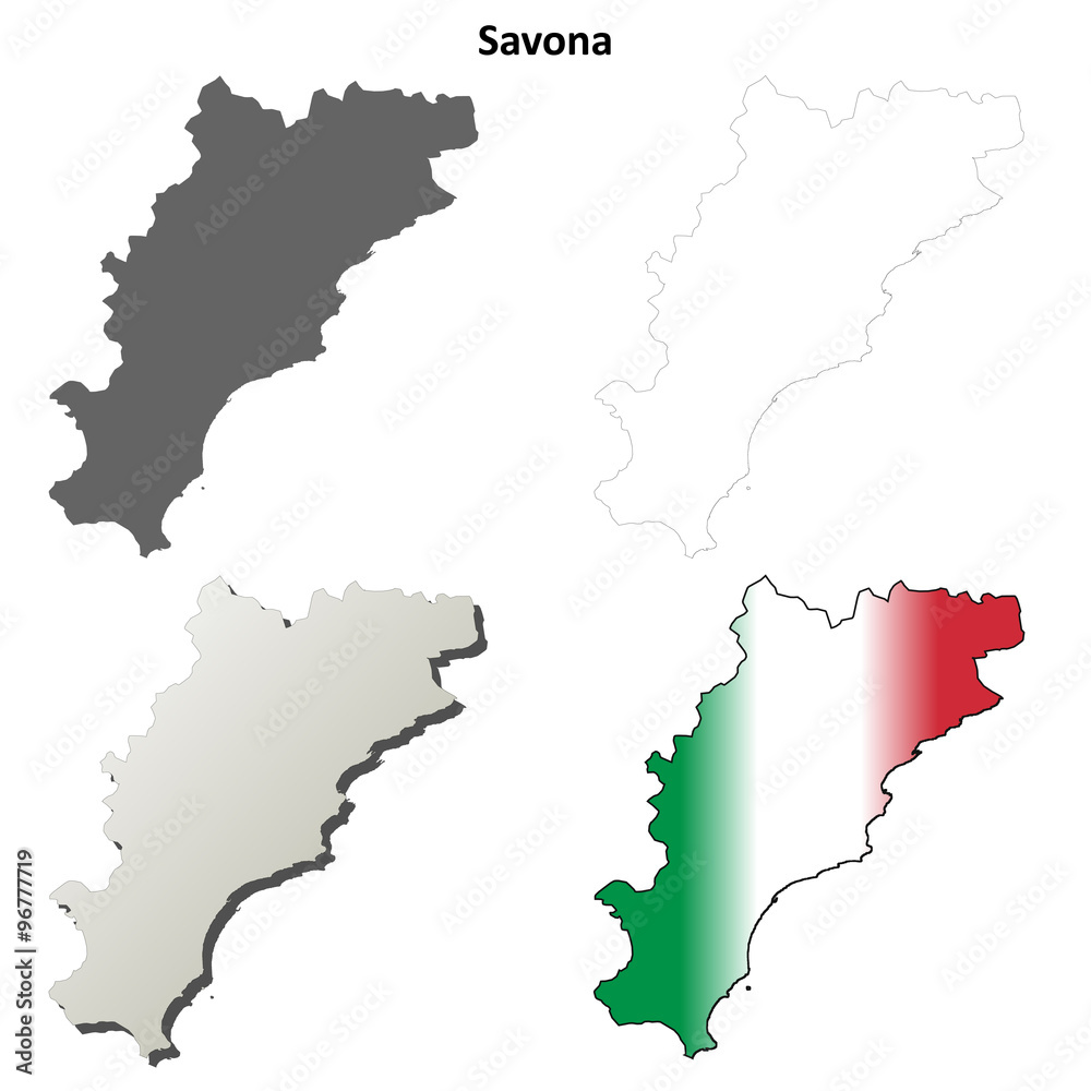 Savona blank detailed outline map set