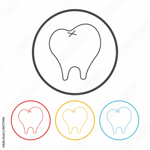 dentist tooth line icon