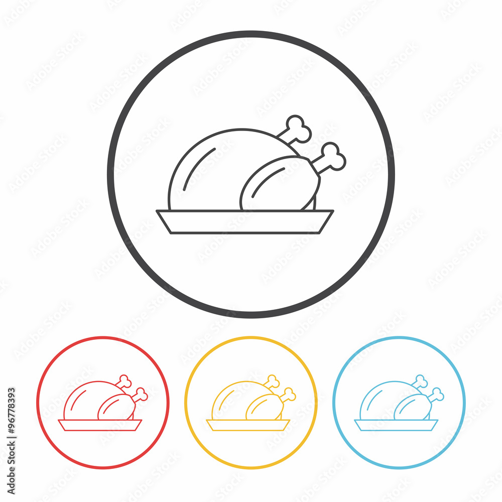 chicken line icon chicken line icon