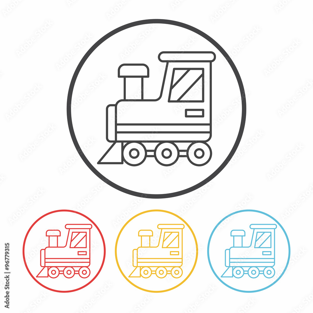 baby toy train line icon