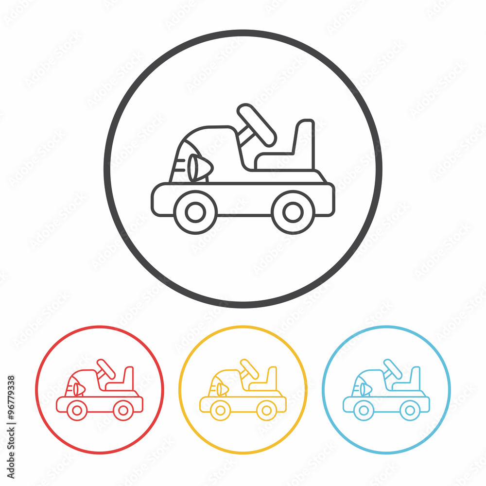 baby toy car line icon