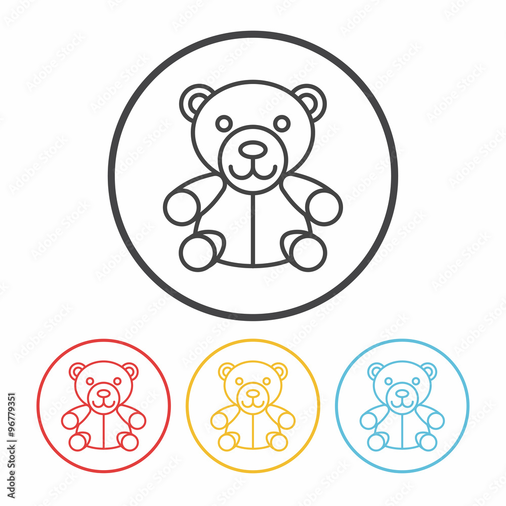 Fototapeta premium bear doll line icon