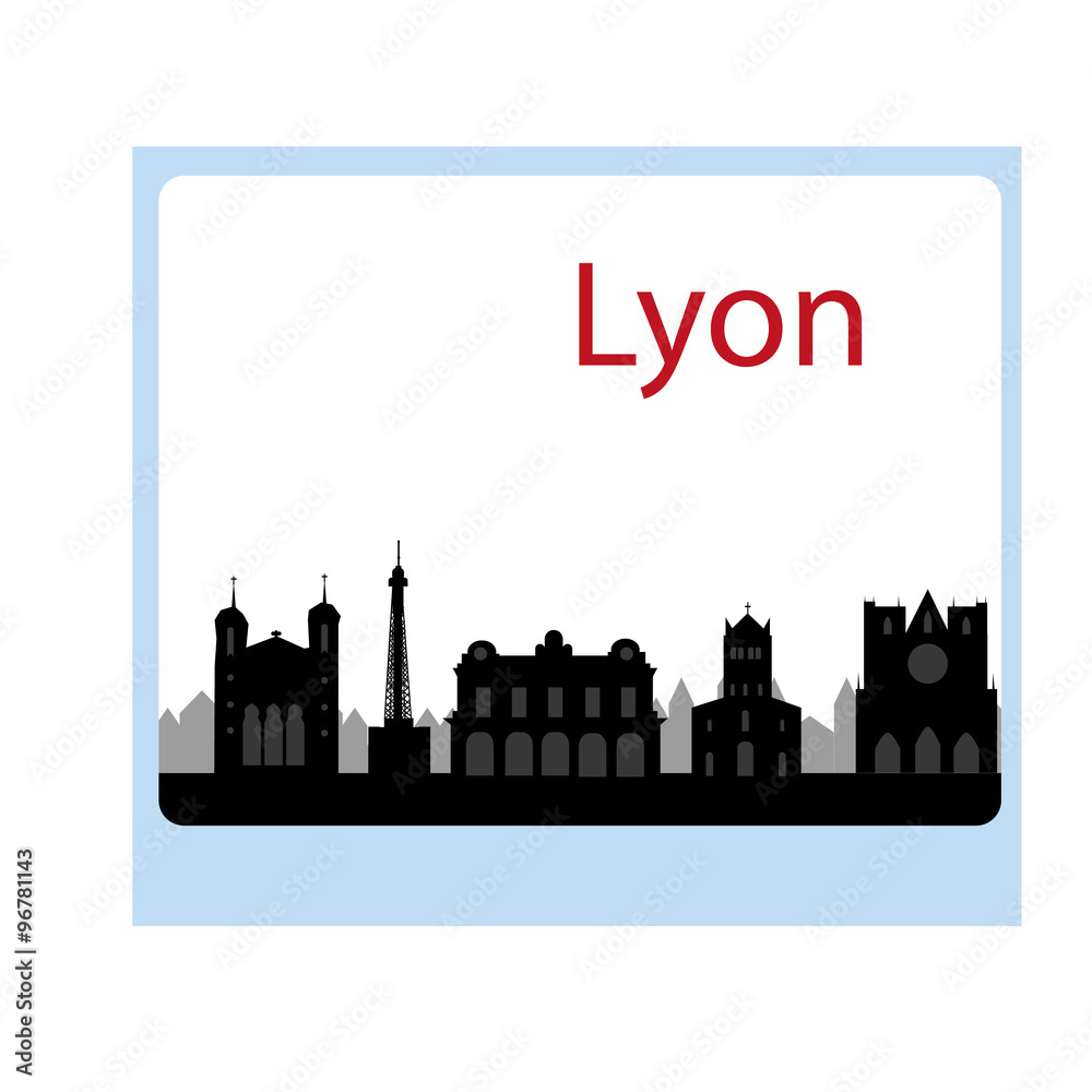 Lyon City skyline in France