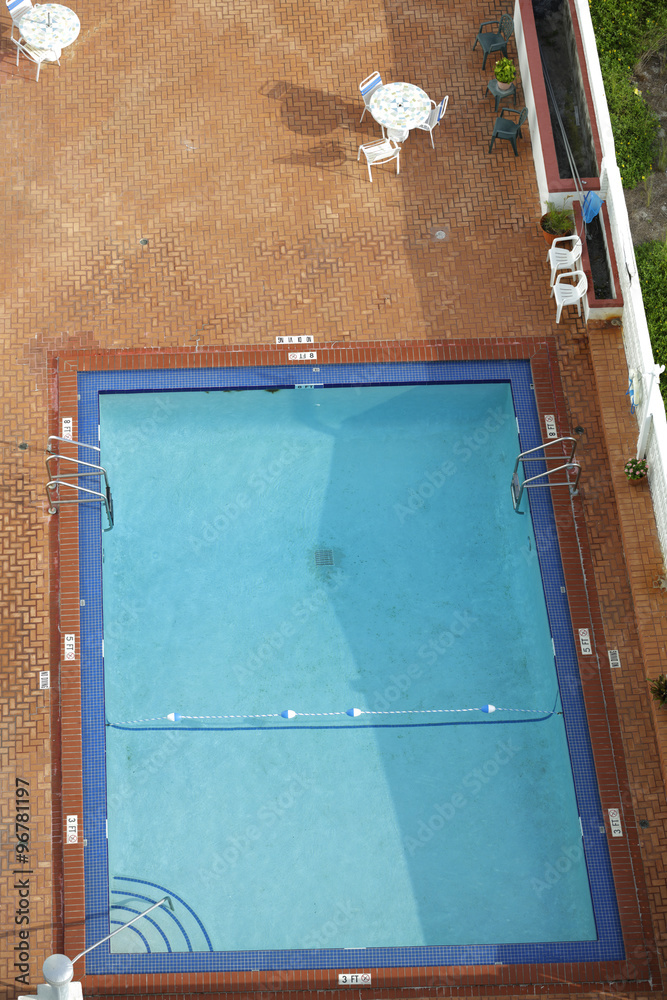 View of a swimming pool from above