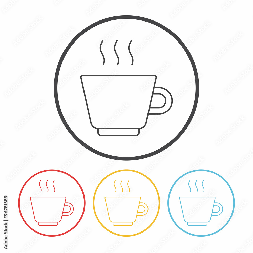 Obraz premium hot coffee line icon