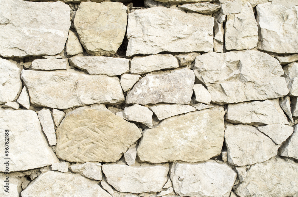 Old stone wall closeup