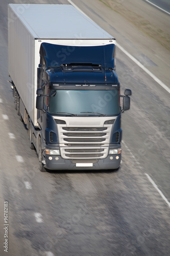 truck moves on highway
