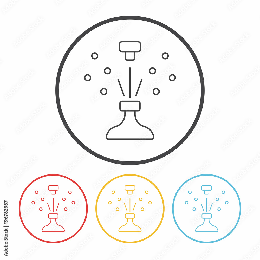 Fototapeta premium birthday drink line icon