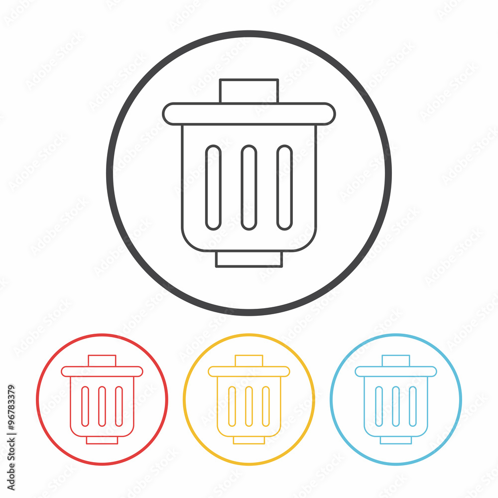garbage can line icon