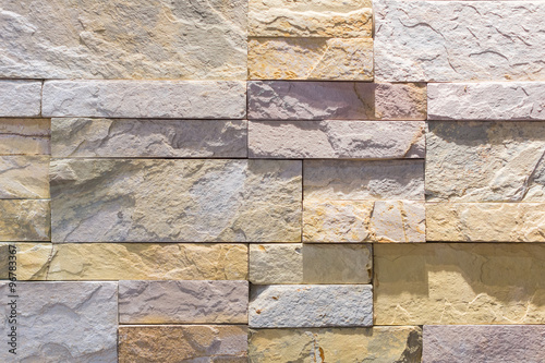 Interior wall made by stone tiles