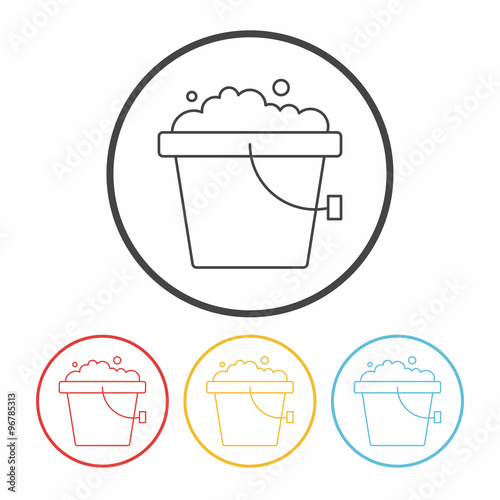 water bucket line icon