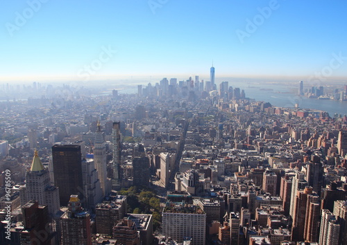 Manhattan New York Downtown Skyline in Morning Smog © chrisrt