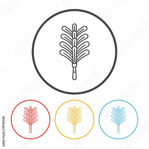 feather duster line icon
