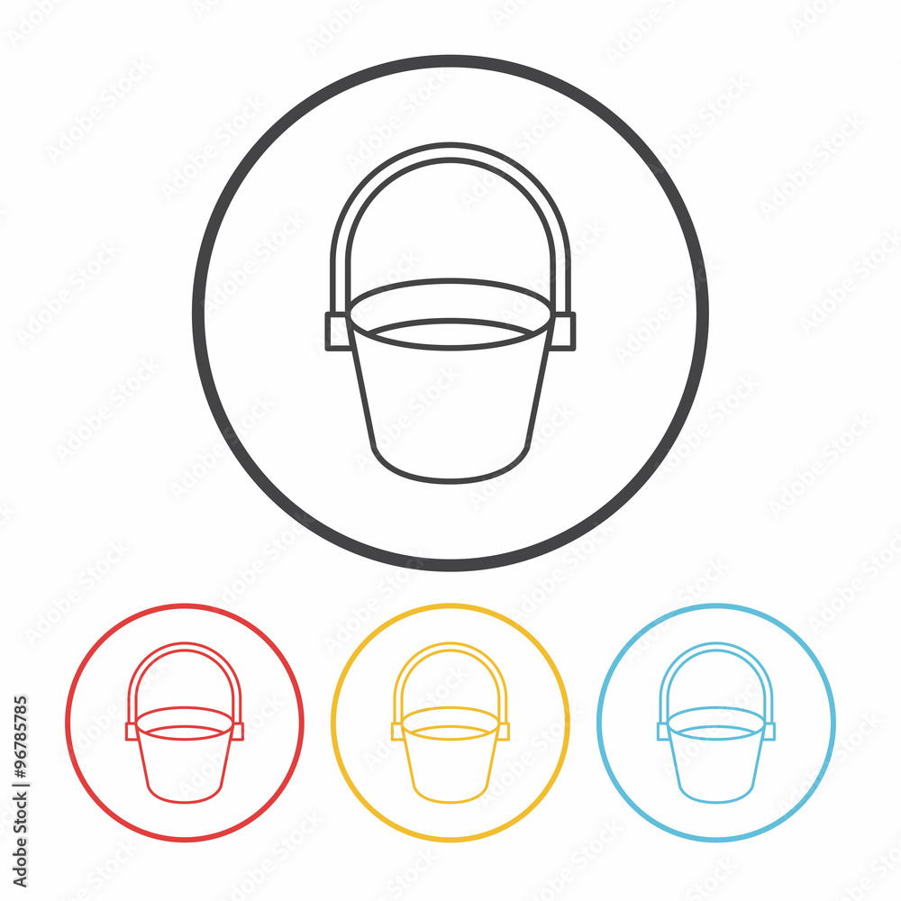 water bucket line icon