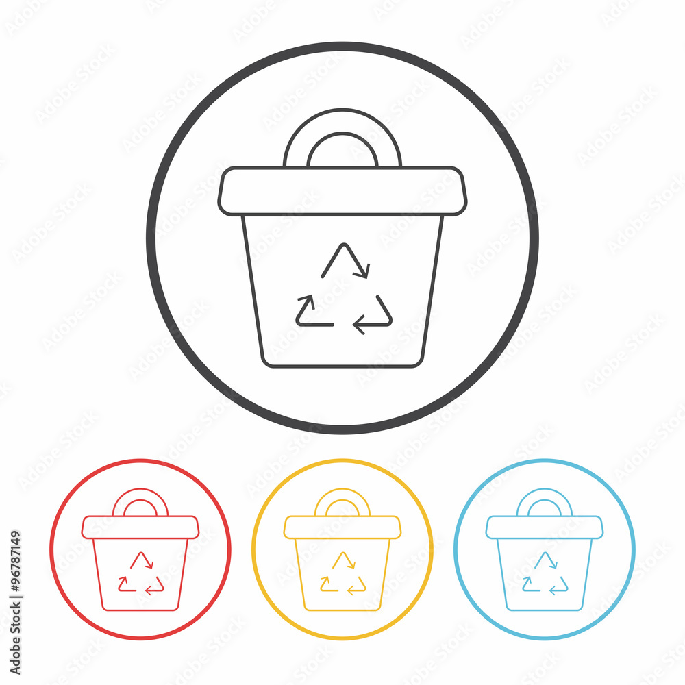 Environmental protection concept recycled garbage line icon Environmental protection concept recycled garbage line icon